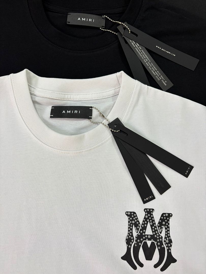 736款P53 面料260克双纱字母烫银粒 白色 黑色 S M L XL