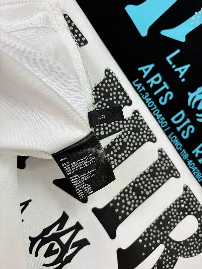 736款P53 面料260克双纱字母烫银粒 白色 黑色 S M L XL