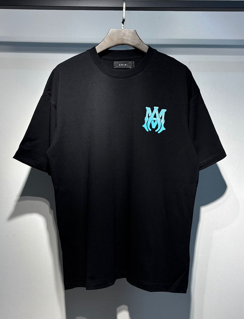 736款P53 面料260克双纱字母烫银粒 白色 黑色 S M L XL