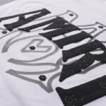 737款P50 面料260克双纱发泡字母 白色 黑色 S M L XL