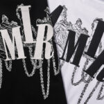 738款P50 面料260克双纱字母锁链 白色 黑色 S M L XL