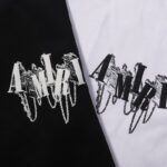 738款P50 面料260克双纱字母锁链 白色 黑色 S M L XL