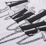738款P50 面料260克双纱字母锁链 白色 黑色 S M L XL