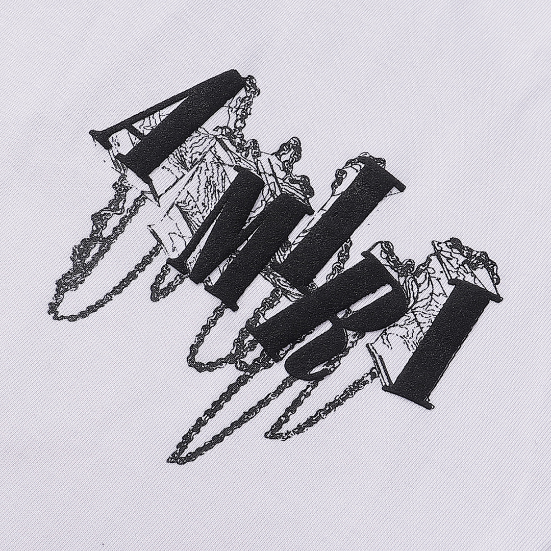 738款P50 面料260克双纱字母锁链 白色 黑色 S M L XL