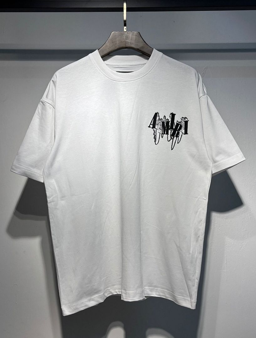 738款P50 面料260克双纱字母锁链 白色 黑色 S M L XL
