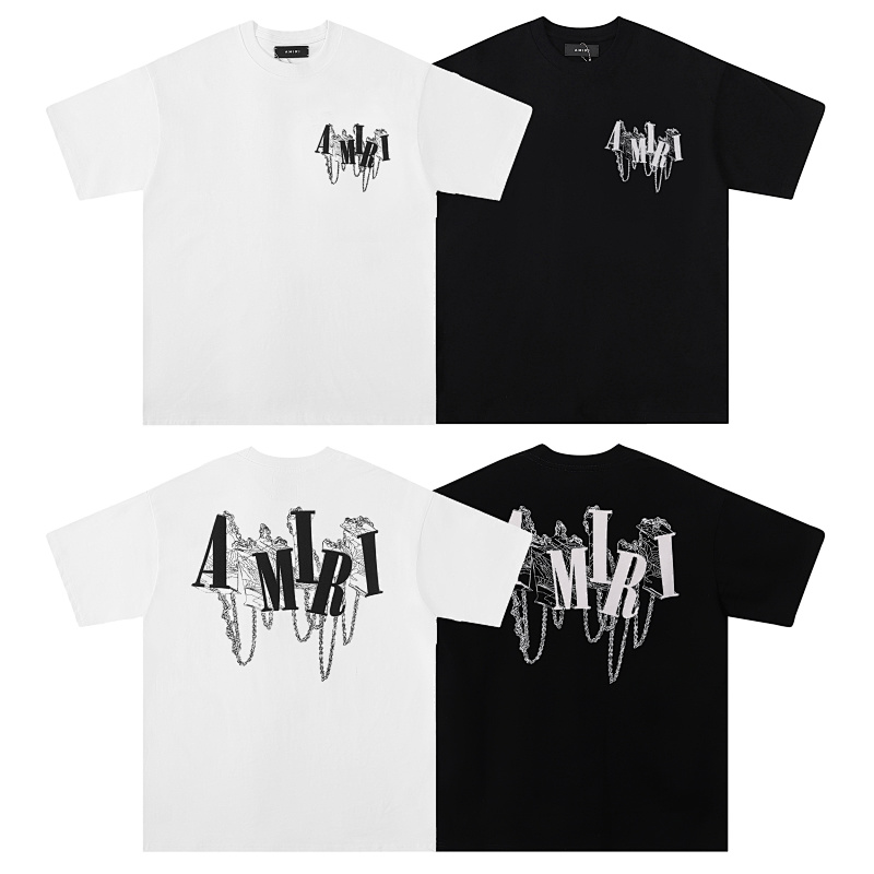 738款P50 面料260克双纱字母锁链 白色 黑色 S M L XL