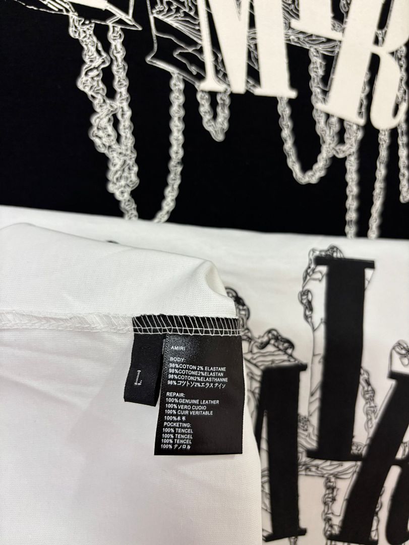 738款P50 面料260克双纱字母锁链 白色 黑色 S M L XL