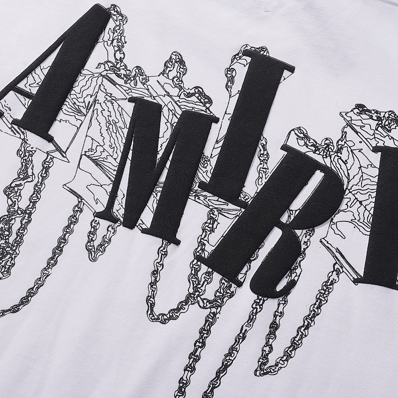 738款P50 面料260克双纱字母锁链 白色 黑色 S M L XL