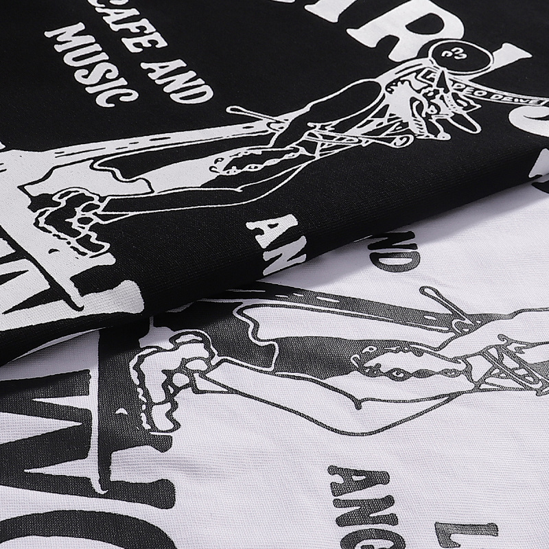 743款P50 面料260克双纱字母 白色 黑色 S M L XL