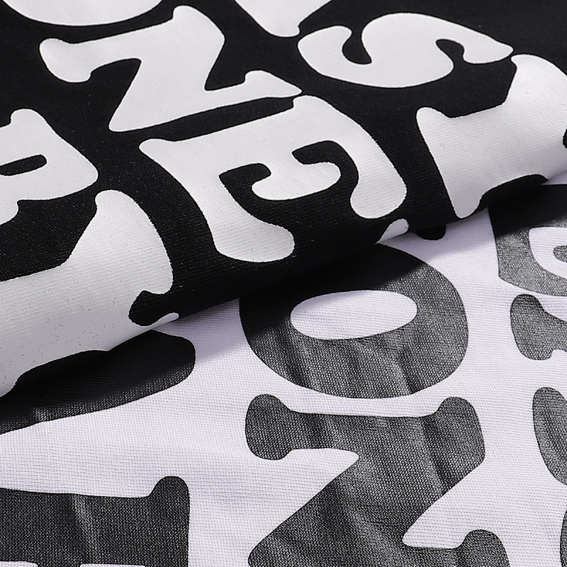 748款P47 面料260克双纱字母 白色 黑色 S M L XL