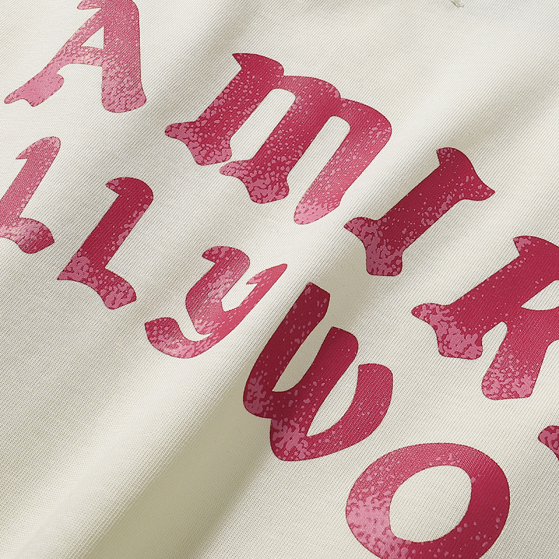 749款P47 面料260克双纱字母 杏色 黑色 S M L XL