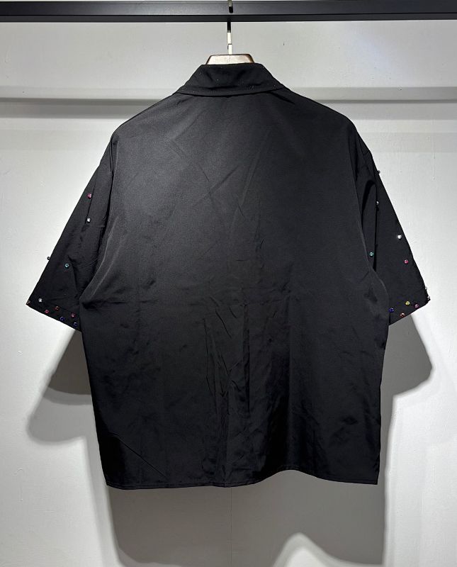 5163款 P73元 尼龙彩色钻衬衣 M L XL 白色 黑色 杏色