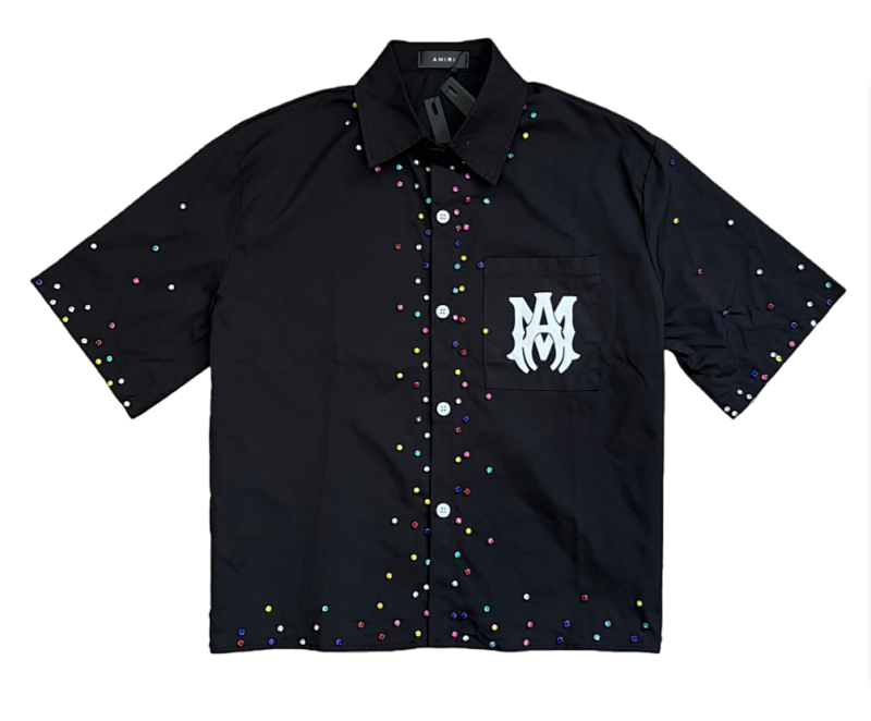 5163款 P73元 尼龙彩色钻衬衣 M L XL 白色 黑色 杏色