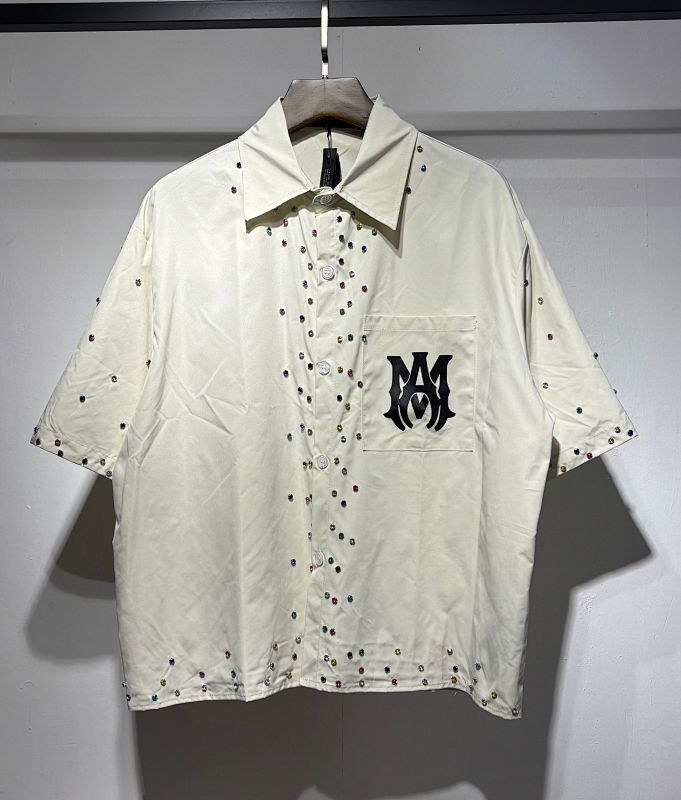 5163款 P73元 尼龙彩色钻衬衣 M L XL 白色 黑色 杏色