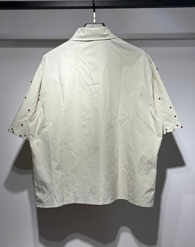 5163款 P73元 尼龙彩色钻衬衣 M L XL 白色 黑色 杏色