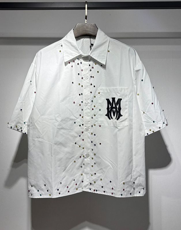 5163款 P73元 尼龙彩色钻衬衣 M L XL 白色 黑色 杏色