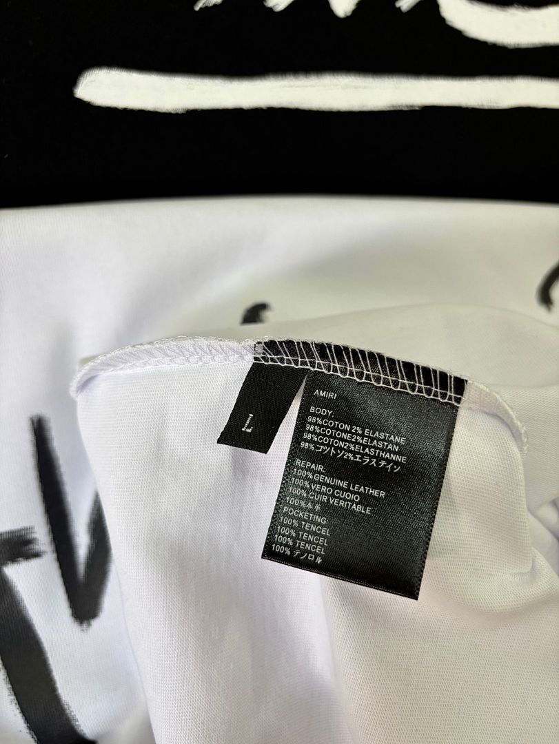 756款P47 面料260克双纱字母 白色 黑色 S M L XL