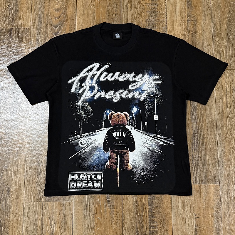 编号201    批55   ALWAYS-PRESENT  Champion T-Shirt 2026美国洛杉矶最新街头潮牌印花烫钻短袖T恤 码数：S  M  L  XL