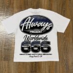 编号203    批55   ALWAYS-PRESENT  Champion T-Shirt 2026美国洛杉矶最新街头潮牌印花烫钻短袖T恤 码数：S  M  L  XL