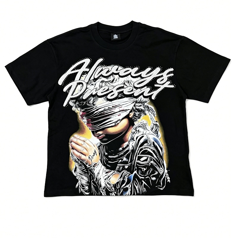 编号205    p55   ALWAYS-PRESENT  Champion T-Shirt 2026美国洛杉矶最新街头潮牌印花烫钻短袖T恤 码数：S  M  L  XL