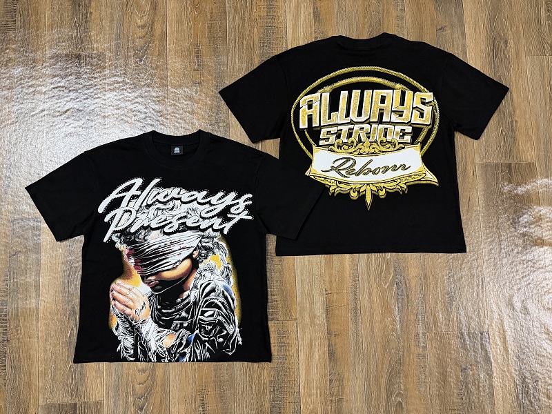 编号205    p55   ALWAYS-PRESENT  Champion T-Shirt 2026美国洛杉矶最新街头潮牌印花烫钻短袖T恤 码数：S  M  L  XL
