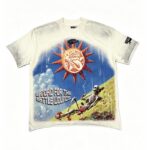 编号517    批70  RoughPlay Champion T-Shirt 2026美国洛杉矶最新街头潮牌白墨直喷烫钻洗水做旧短袖T恤 码数：S  M  L  XL