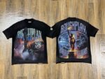 编号516    批72   RoughPlay Champion T-Shirt 2026美国洛杉矶最新街头潮牌白墨直喷烫钻洗水做旧短袖T恤 码数：S  M  L  XL