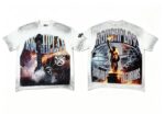 编号516    批72   RoughPlay Champion T-Shirt 2026美国洛杉矶最新街头潮牌白墨直喷烫钻洗水做旧短袖T恤 码数：S  M  L  XL