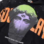 R129# P123 RoughPlay Can't Feel My Face Hoodie2026最新潮牌烫钻纯棉帽衫卫衣