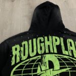 R129# P123 RoughPlay Can't Feel My Face Hoodie2026最新潮牌烫钻纯棉帽衫卫衣