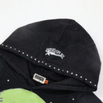 R129# P123 RoughPlay Can't Feel My Face Hoodie2026最新潮牌烫钻纯棉帽衫卫衣