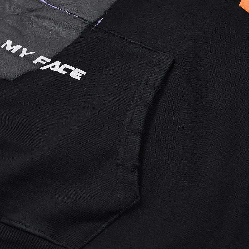 R129# P123 RoughPlay Can't Feel My Face Hoodie2026最新潮牌烫钻纯棉帽衫卫衣