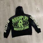 R129# P123 RoughPlay Can't Feel My Face Hoodie2026最新潮牌烫钻纯棉帽衫卫衣