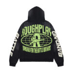 R129# P123 RoughPlay Can't Feel My Face Hoodie2026最新潮牌烫钻纯棉帽衫卫衣