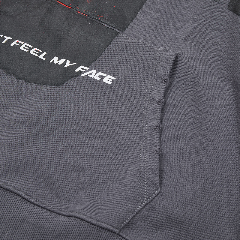 R128# P123 RoughPlay Can't Feel My Face Hoodie2026最新潮牌烫钻纯棉帽衫卫衣
