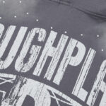 R128# P123 RoughPlay Can't Feel My Face Hoodie2026最新潮牌烫钻纯棉帽衫卫衣