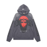 R128# P123 RoughPlay Can't Feel My Face Hoodie2026最新潮牌烫钻纯棉帽衫卫衣