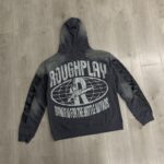 R128# P123 RoughPlay Can't Feel My Face Hoodie2026最新潮牌烫钻纯棉帽衫卫衣
