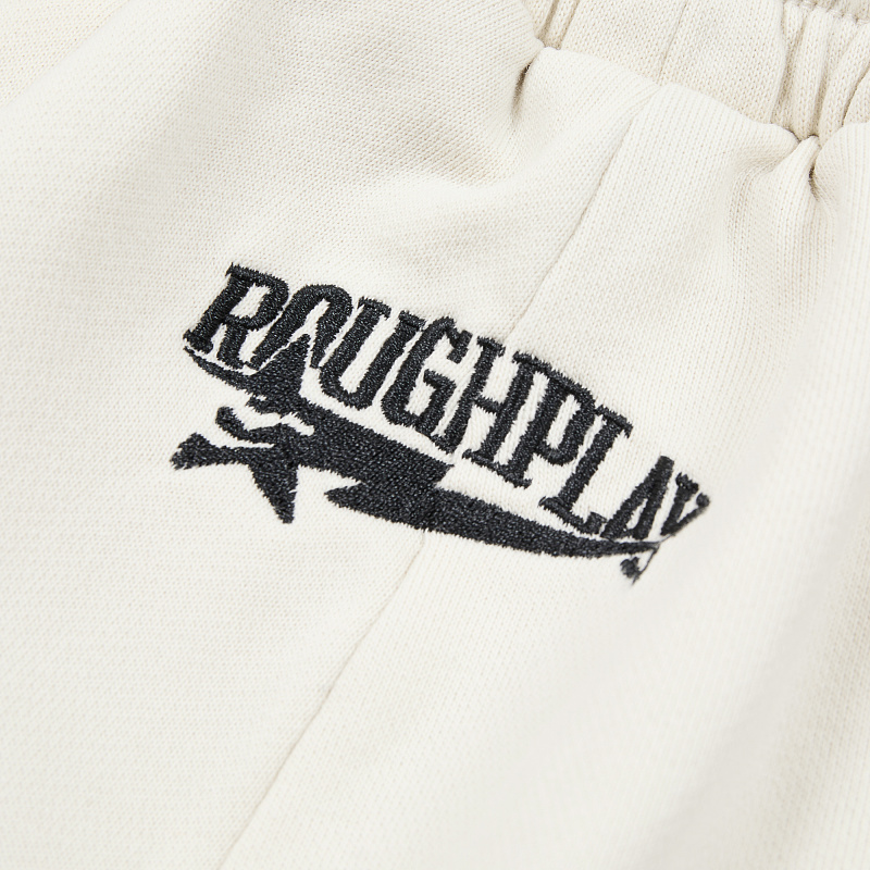 R122# P120 RoughPlay Double SweatPants2026最新欧美潮牌烫钻绣花纯棉休闲长裤卫裤