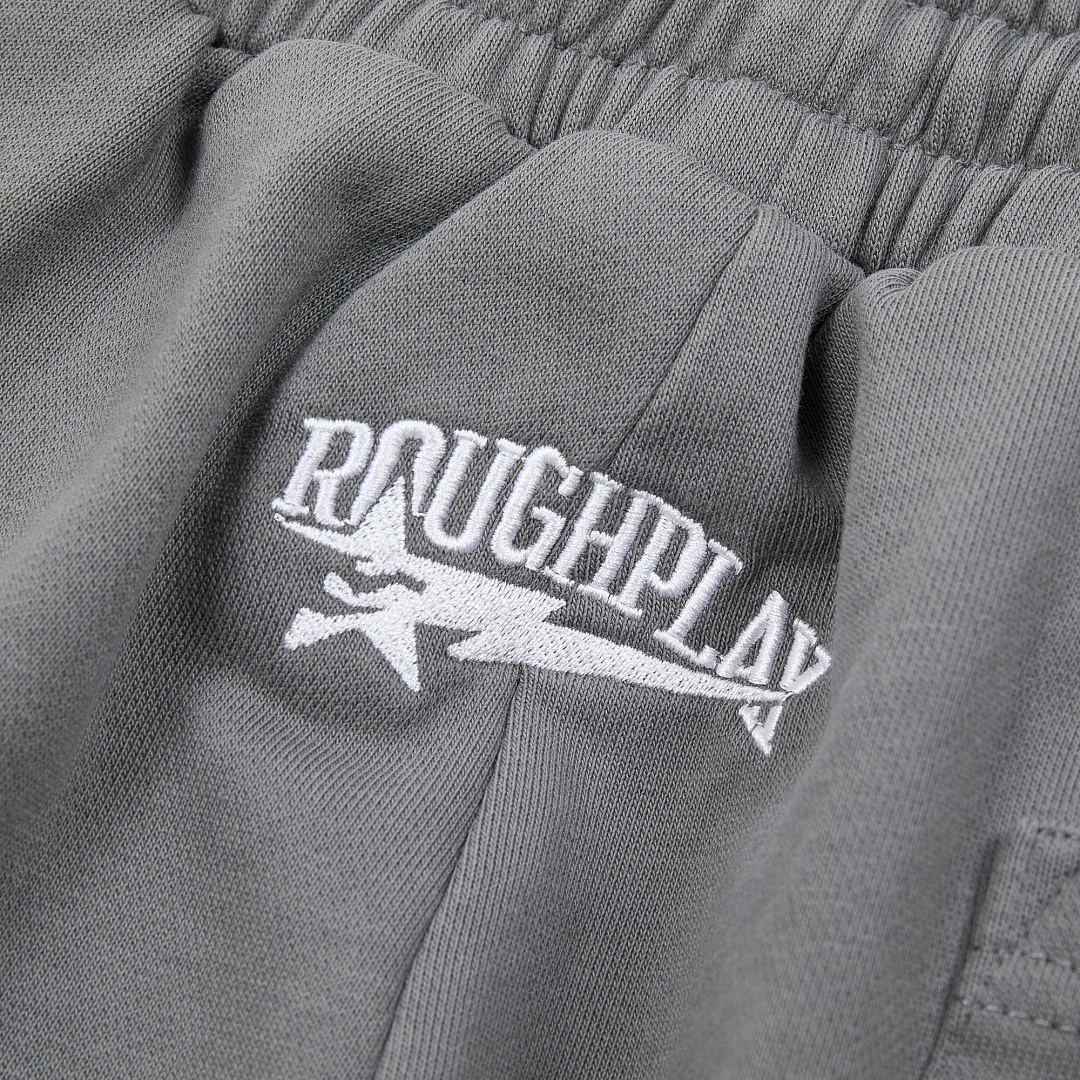 R122# P120 RoughPlay Double SweatPants2026最新欧美潮牌烫钻绣花纯棉休闲长裤卫裤