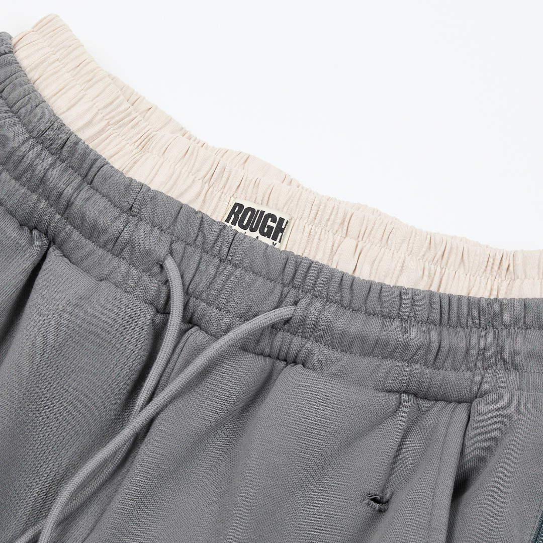 R122# P120 RoughPlay Double SweatPants2026最新欧美潮牌烫钻绣花纯棉休闲长裤卫裤