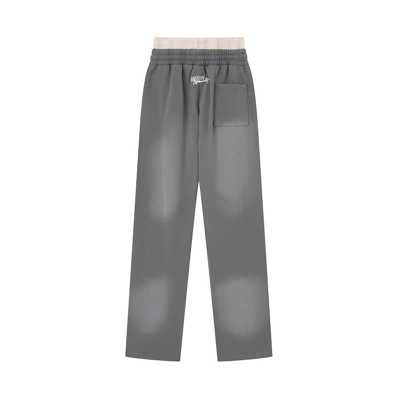R122# P120 RoughPlay Double SweatPants2026最新欧美潮牌烫钻绣花纯棉休闲长裤卫裤
