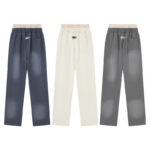 R122# P120 RoughPlay Double SweatPants2026最新欧美潮牌烫钻绣花纯棉休闲长裤卫裤