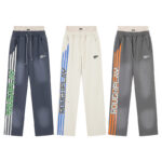 R122# P120 RoughPlay Double SweatPants2026最新欧美潮牌烫钻绣花纯棉休闲长裤卫裤