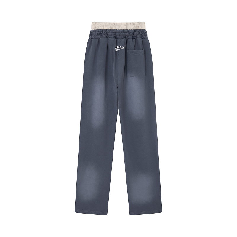 R122# P120 RoughPlay Double SweatPants2026最新欧美潮牌烫钻绣花纯棉休闲长裤卫裤