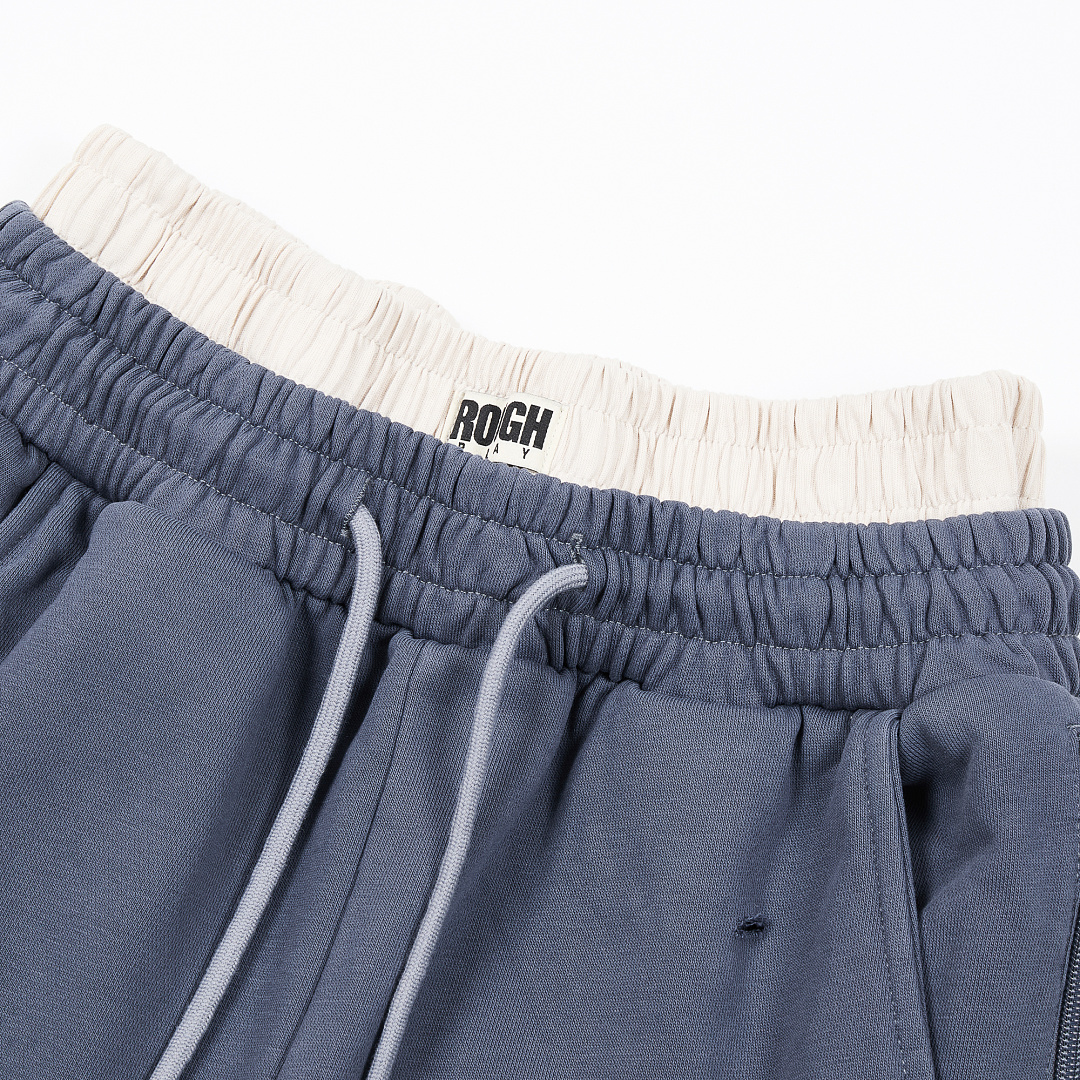 R122# P120 RoughPlay Double SweatPants2026最新欧美潮牌烫钻绣花纯棉休闲长裤卫裤