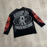 R817# P80 Rough Play Warning Long Sleeve Shirt洛杉矶最新潮牌烫钻长袖T恤