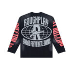 R817# P80 Rough Play Warning Long Sleeve Shirt洛杉矶最新潮牌烫钻长袖T恤