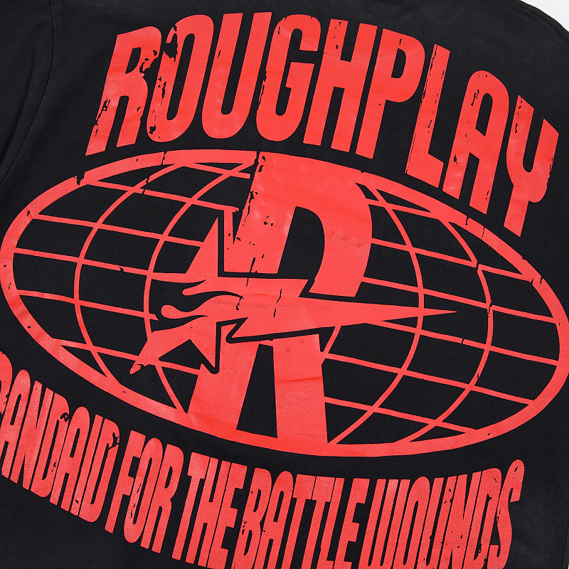 R130# P69 RoughPlay T-Shirt 2026最新欧美街头潮牌拼接烫钻短袖