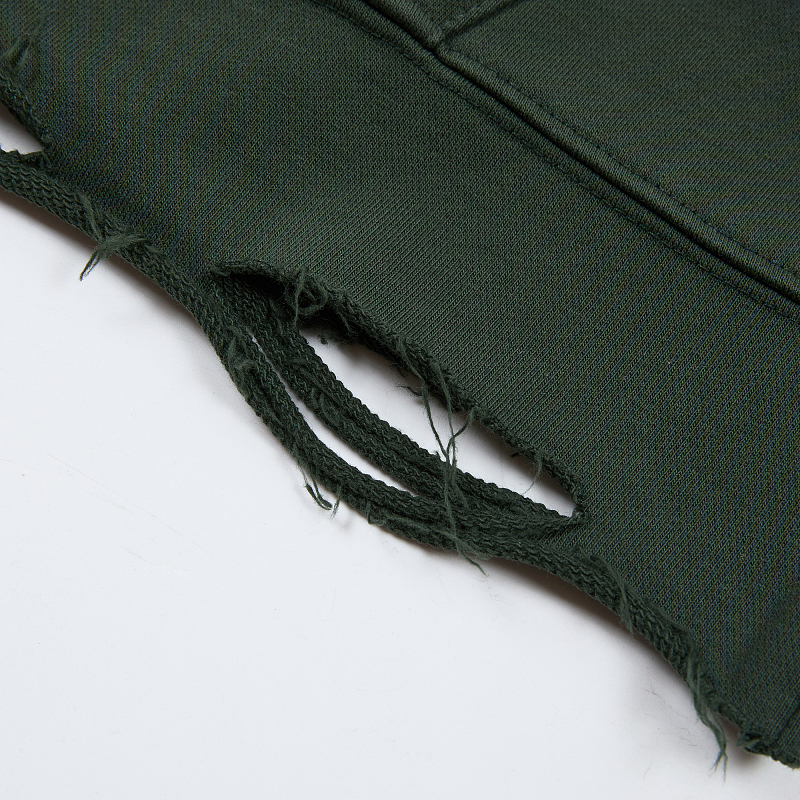 R131# P118RoughPlay sland Hoodie (GREEN) 洛杉矶最新款潮牌破洞帽衫卫衣